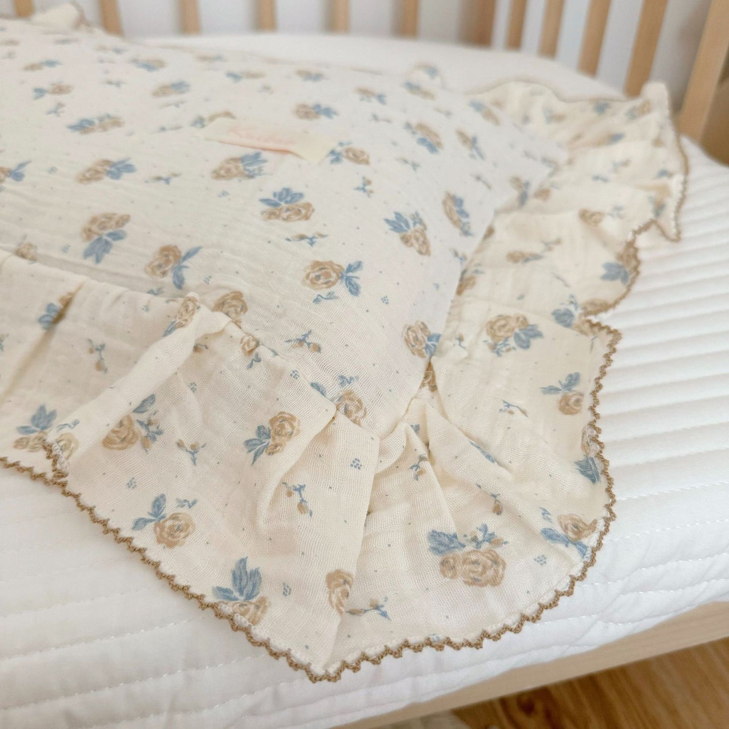 Korean Floral Cotton Gauze Pillowcase - Soft Home Bedding
