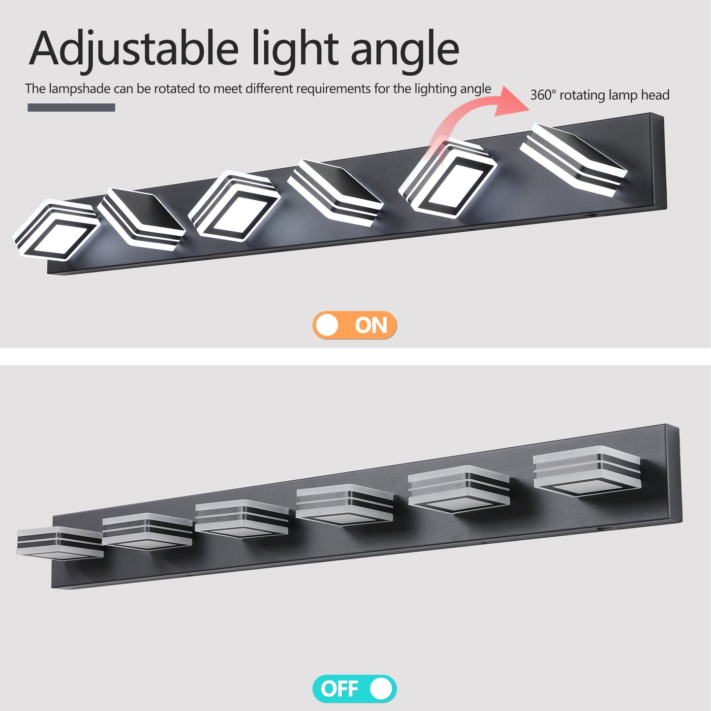 Modern 6-Light LED Vanity Light - Dimmable Wall Fixture