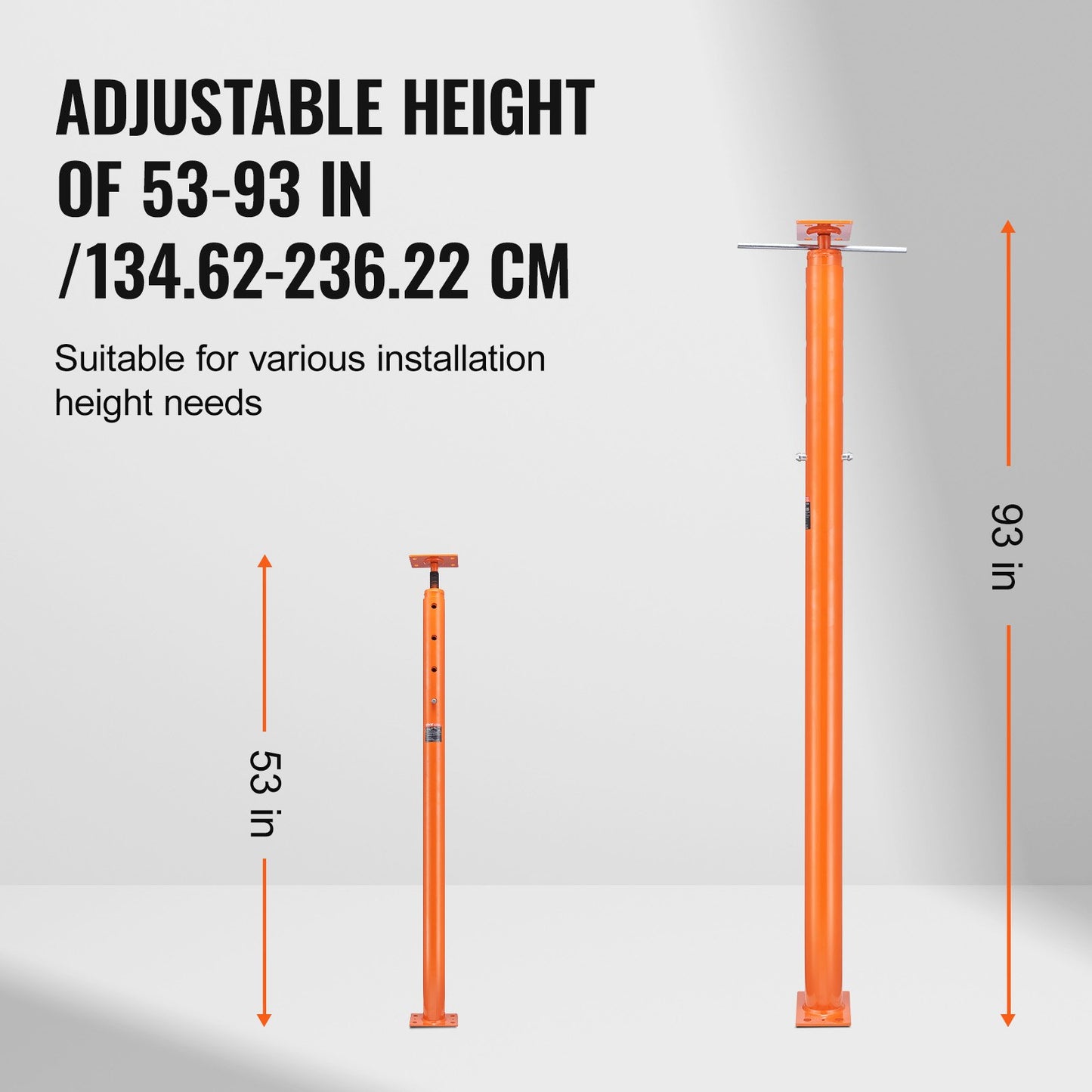 Adjustable Floor Jack Post for House Leveling Heavy-Duty Support 53-93 Inches