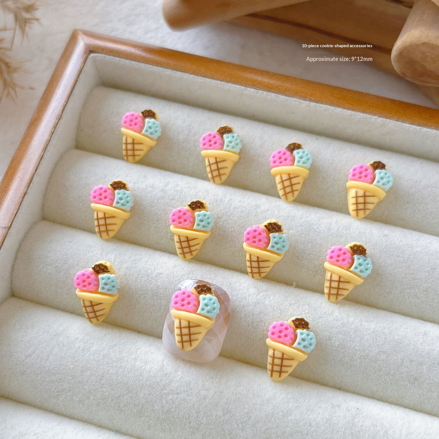 Edible Toy Cookie Nail Art Accessories Kit - Cartoon Series Resin Decor