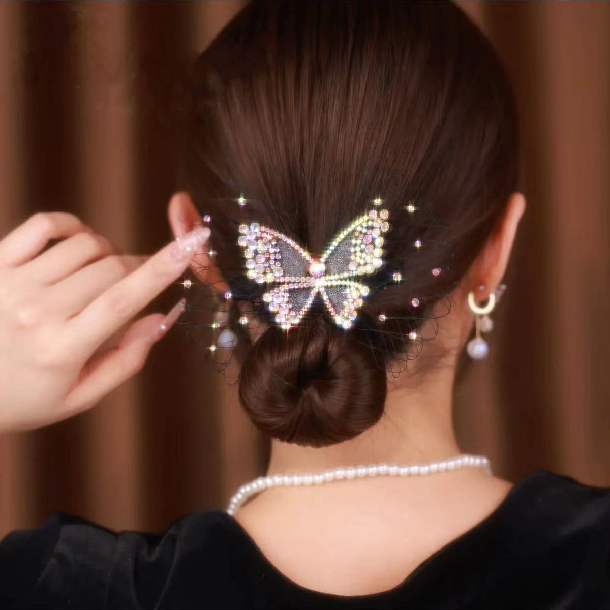 Butterfly Hairpin Clip with Rhinestone - Multiple Colors