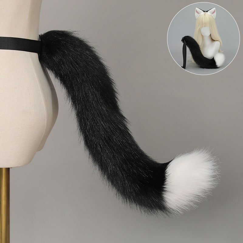 Cat Ear Headband and Tail Set - Plush, Trendy Cat Costume Accessory