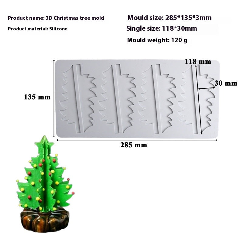 Christmas Tree Decoration Silicone Mold for Cake and Candy - Hollow Chip Swing Plate