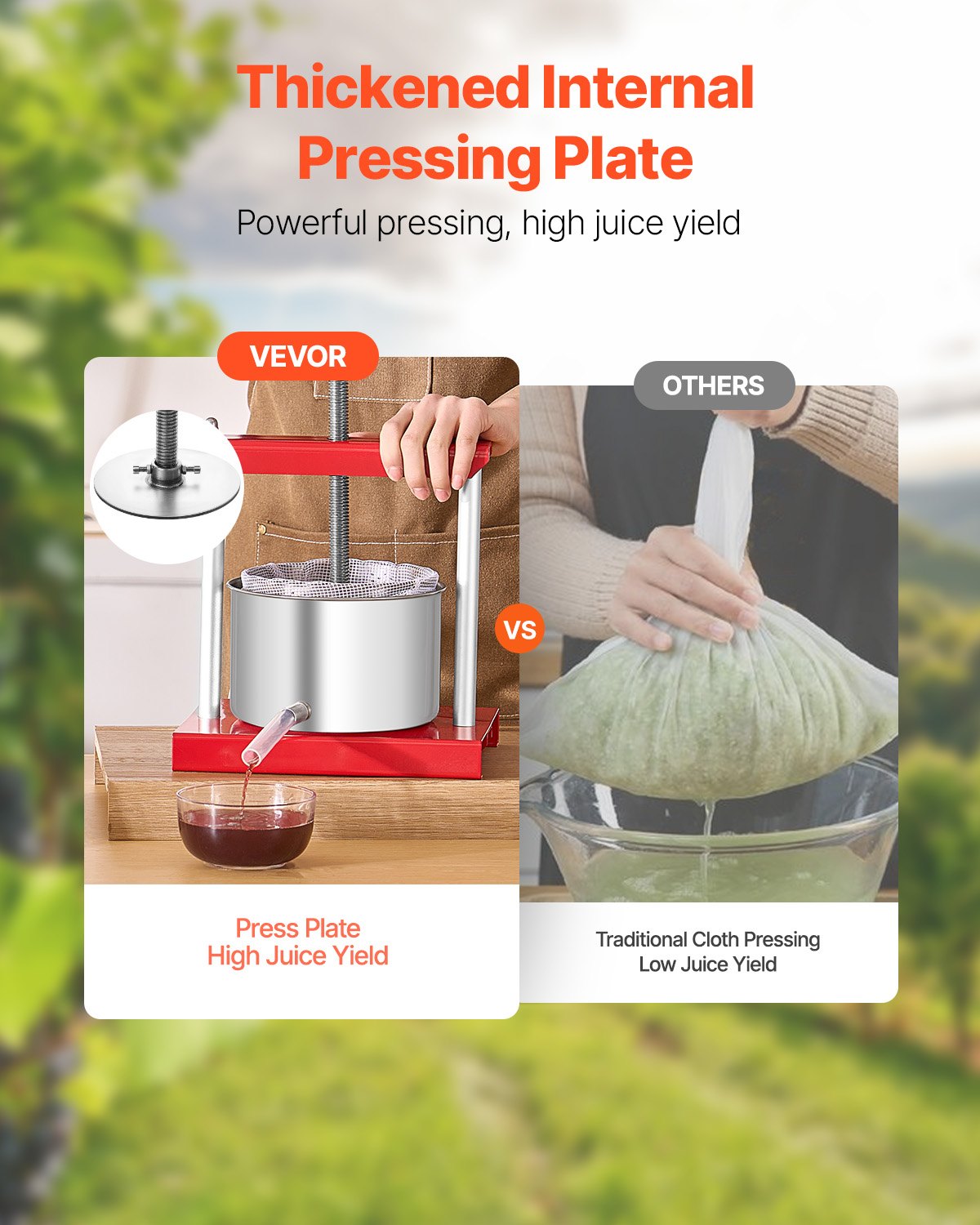 Manual Fruit Wine Press - 3L Stainless Steel Juicer