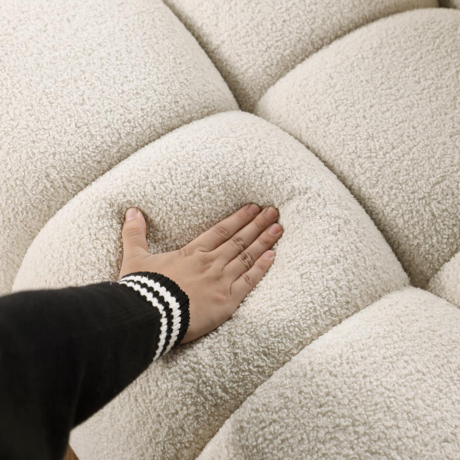 Beige Boucle 2-Seater Marshmallow Sofa - Comfortable Design