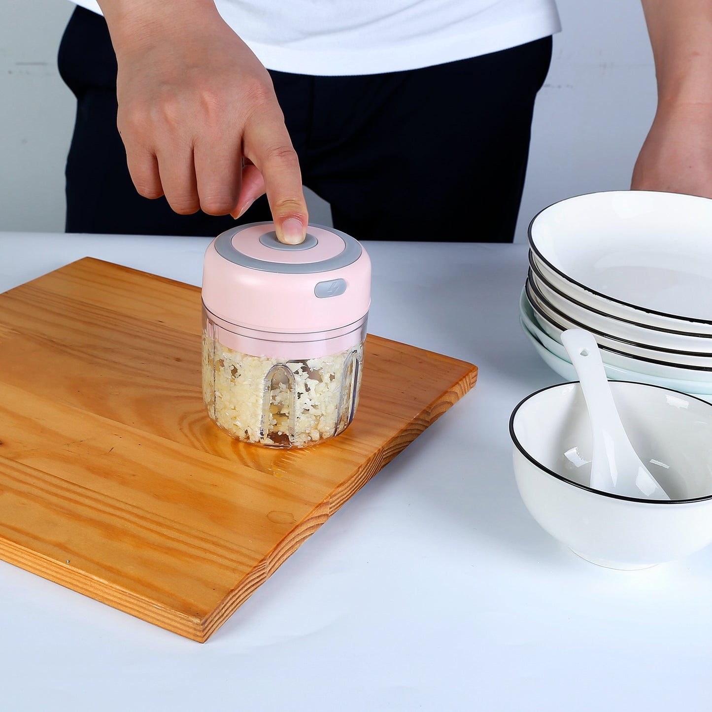 Mini Electric Garlic Chopper - Cordless 8.45OZ Food Processor