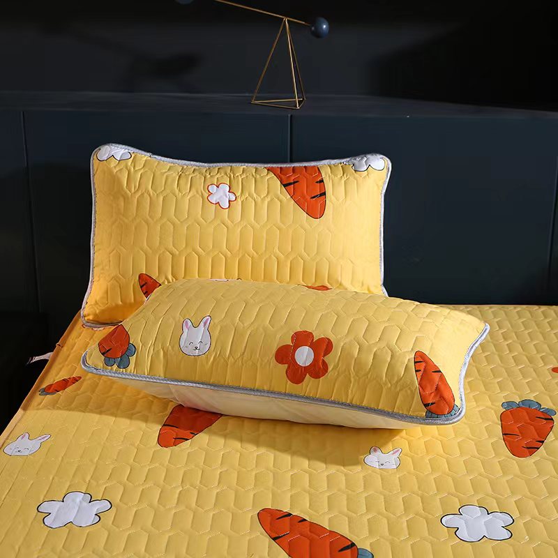 Waterproof Anti-Mite Cotton Pillowcase Pair All-Solid Color Home Textiles