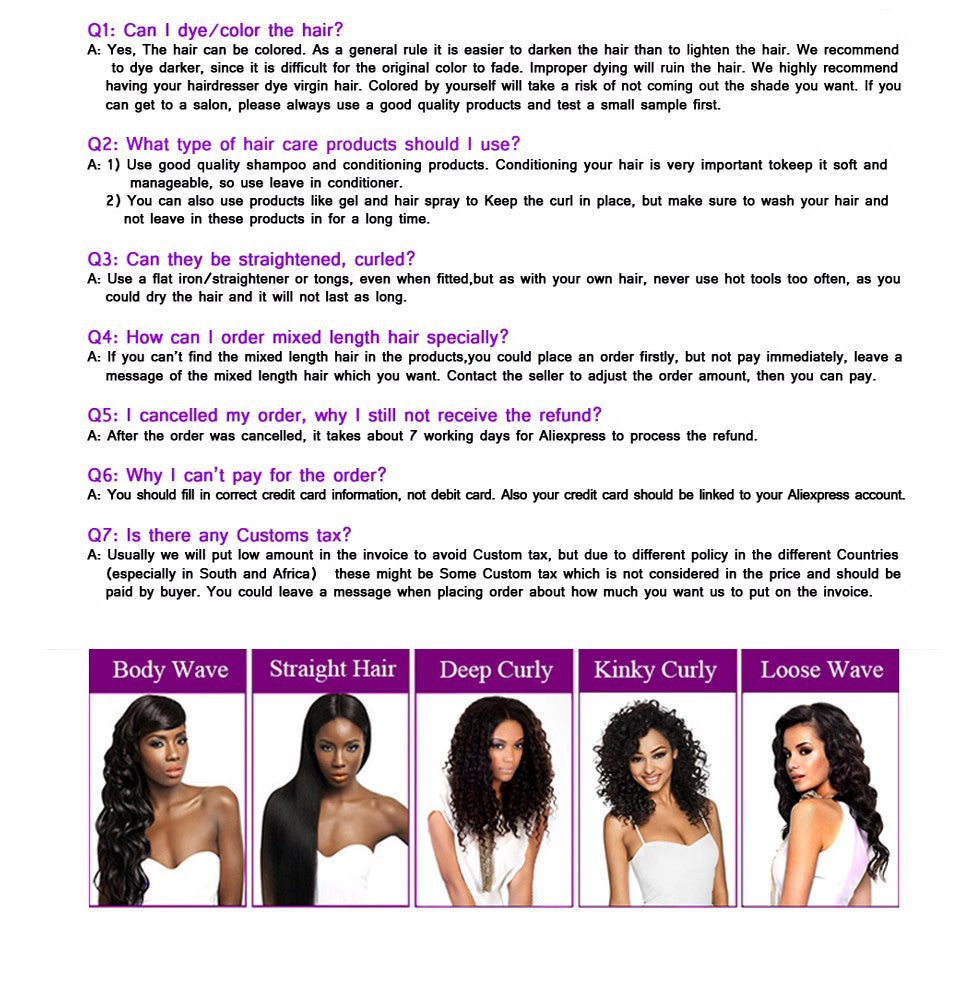 Human Hair Extension Bundles - Natural, Body Wave, Kinky Curly & Water Wave Styles