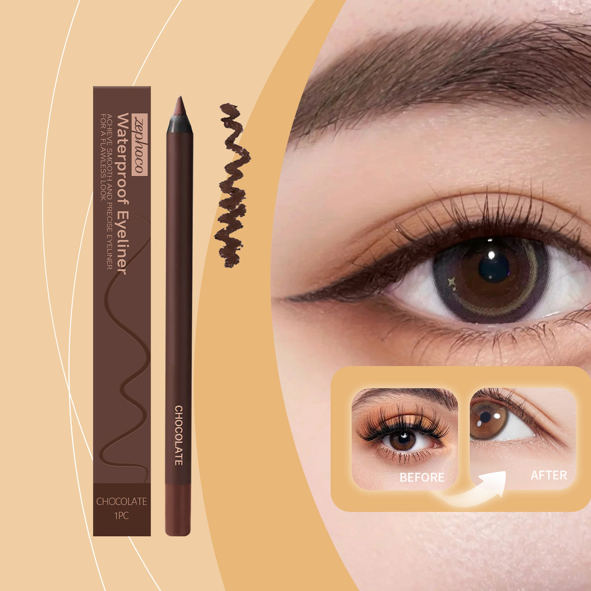 Waterproof Eyeliner Pencil - Chocolate Brown