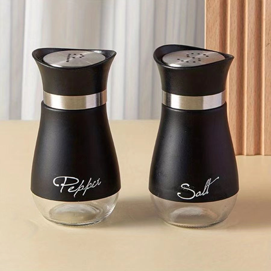 Salt and Pepper Shakers Set - 4 Oz Glass Bottom Spice Dispensers