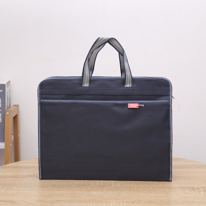 Gray Portable Document Bag with Foam Cloth - Vertical File Organizer
