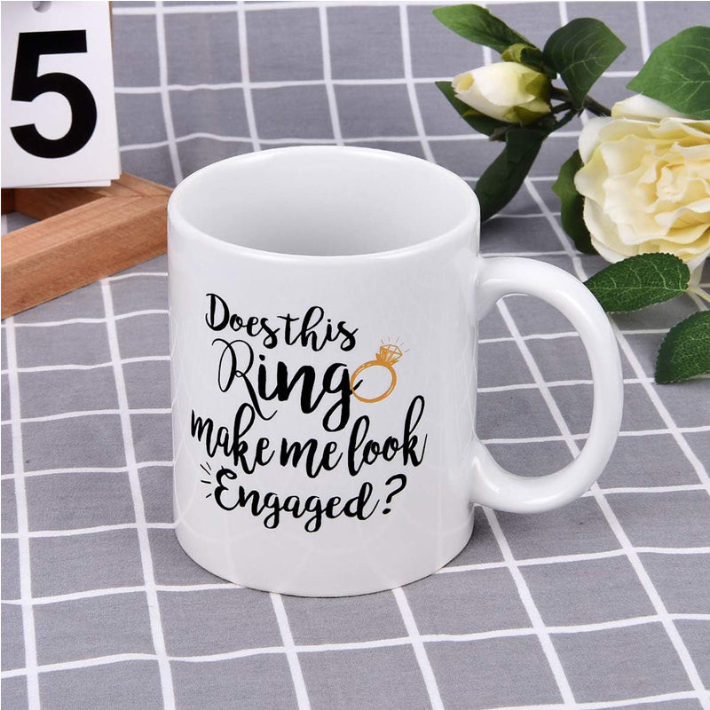 Engaged Ceramic Coffee Mug - 325ml Gift for Women