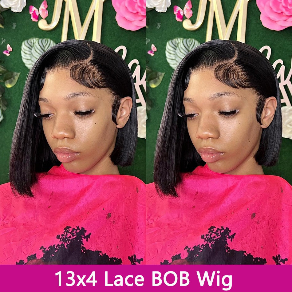 Front Lace Short Wave Human Hair Wig with Multiple Lengths & Color Options