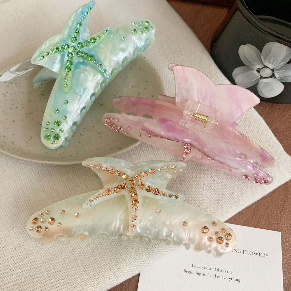 Starfish Hair Claw Accessory with Acetate Finish for Women