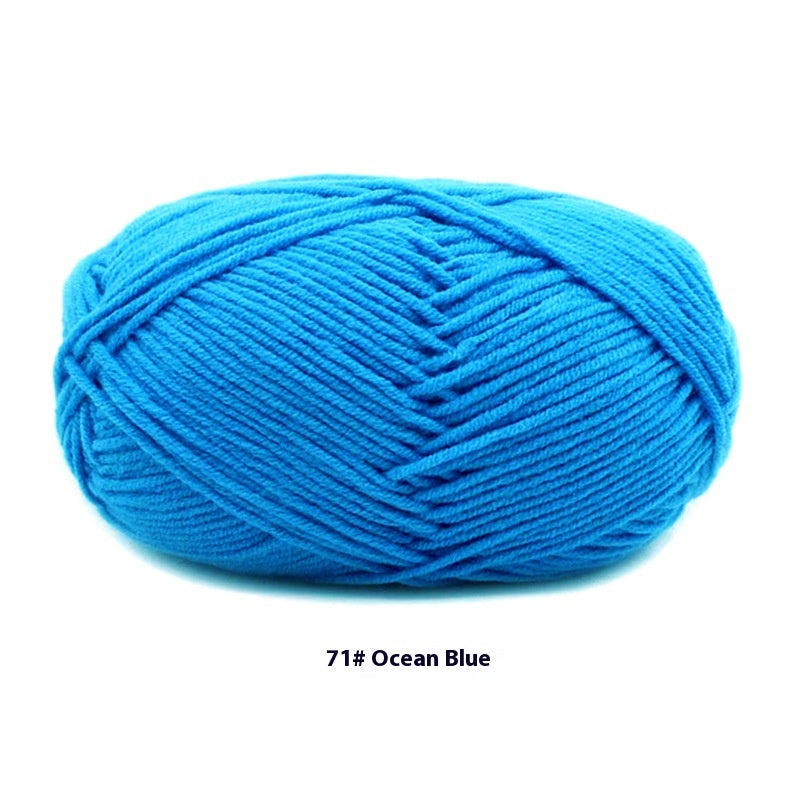 Four-Strand Milk Cotton Crochet Yarn Balls for Craft Projects - Multiple Colors