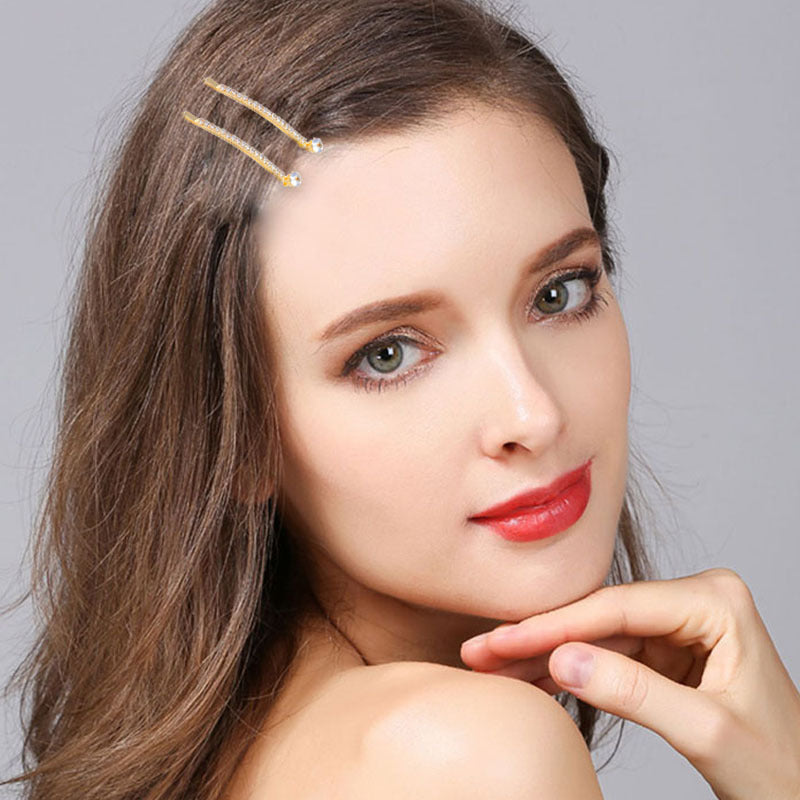 Rhinestone Edge Hair Clip for Girls & Women - Ins Style Hair Accessory