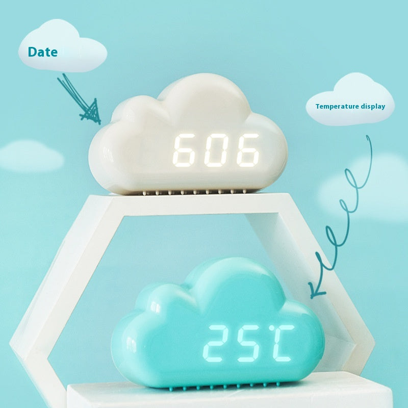 Voice-Controlled LED Bedside Clock with Calendar and Luminous Display