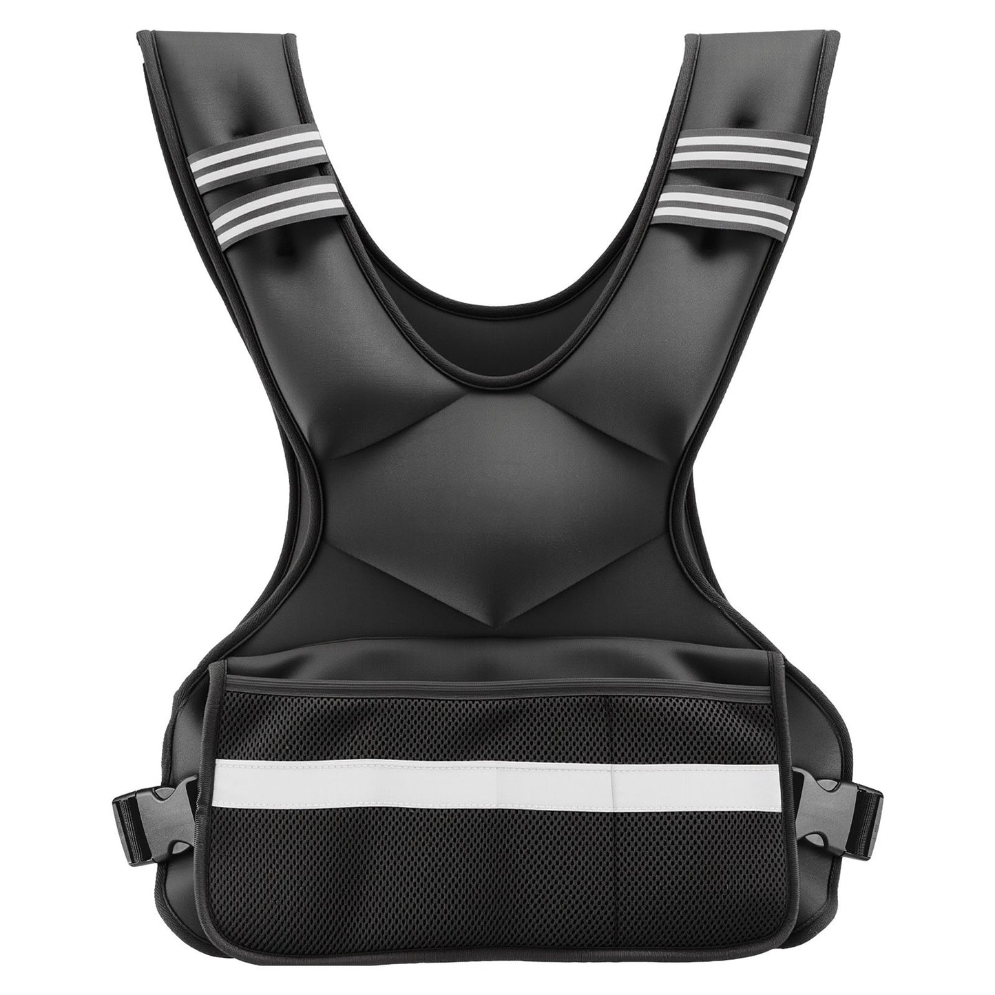 Adjustable Weighted Vest for Strength Training and Running - 24-40 Lbs, Reflective Stripe, Comfortable Fit