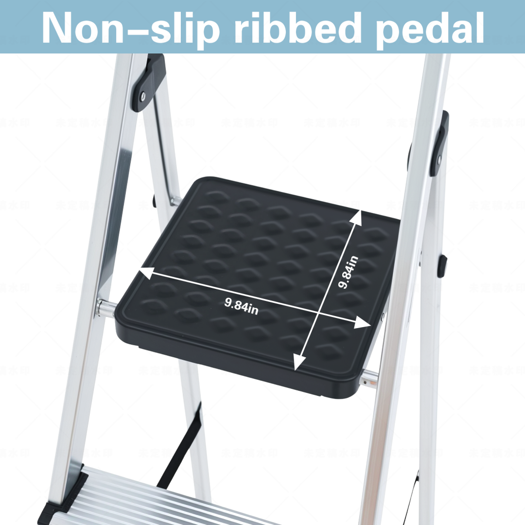 Folding Step Ladder with Handrail - 330 lb Capacity, Anti-Slip