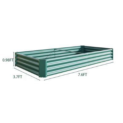 Metal Raised Garden Bed Kit 7.6x3.7ft for Vegetables, Flowers, Herbs - Black