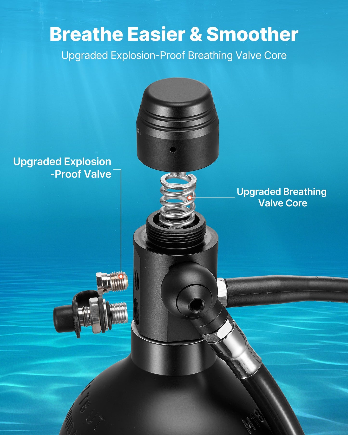 Mini Diving Tank 1.9L Portable Underwater Breathing Cylinder for Snorkeling & Emergency Rescue