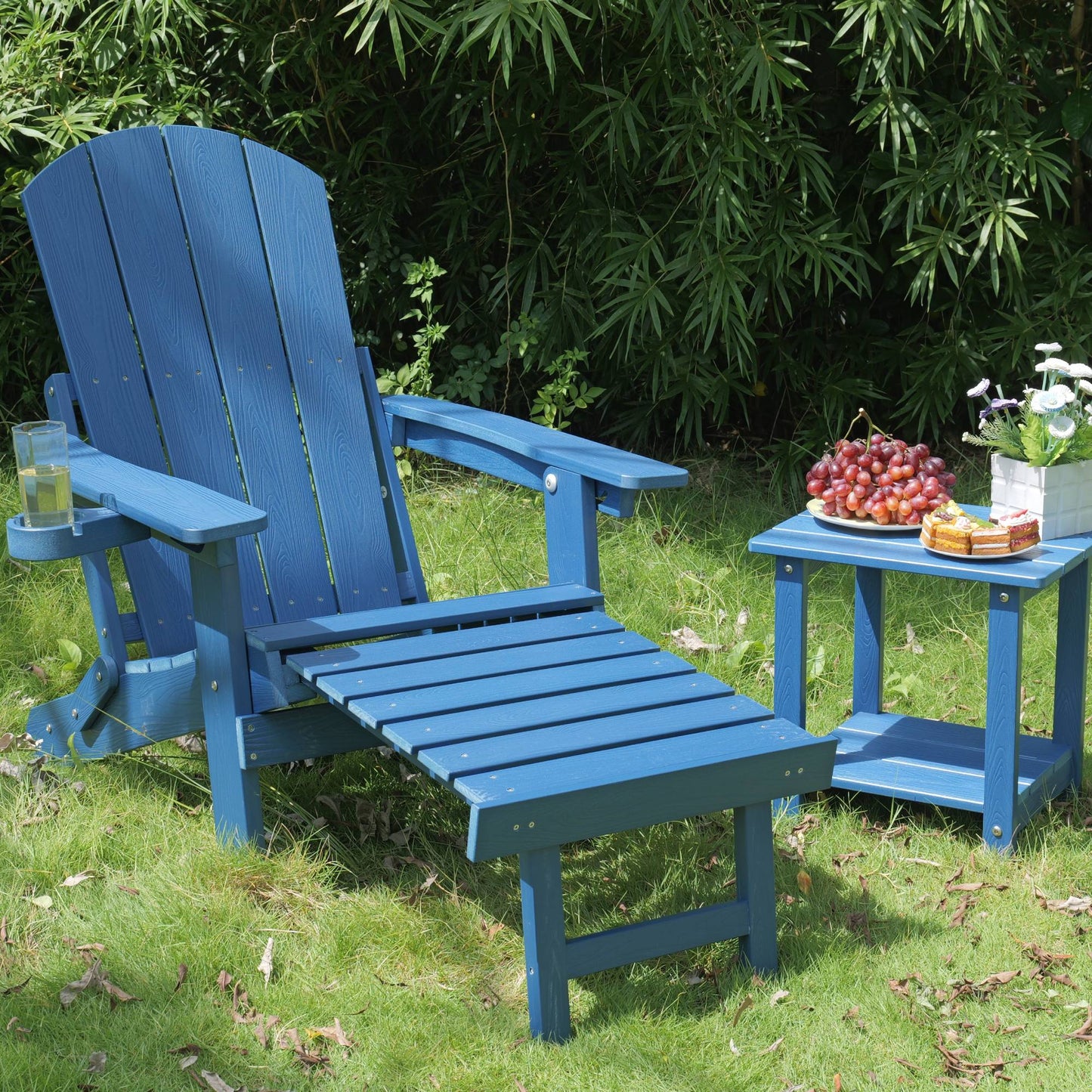 Outdoor Adjustable Lounge Chair With Cup HolderFor Patio Relaxation &