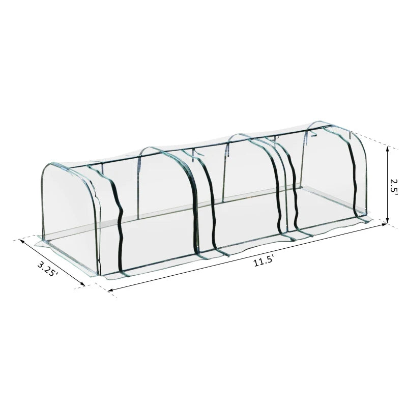 Portable Tunnel Greenhouse - Clear & Dark Green Options