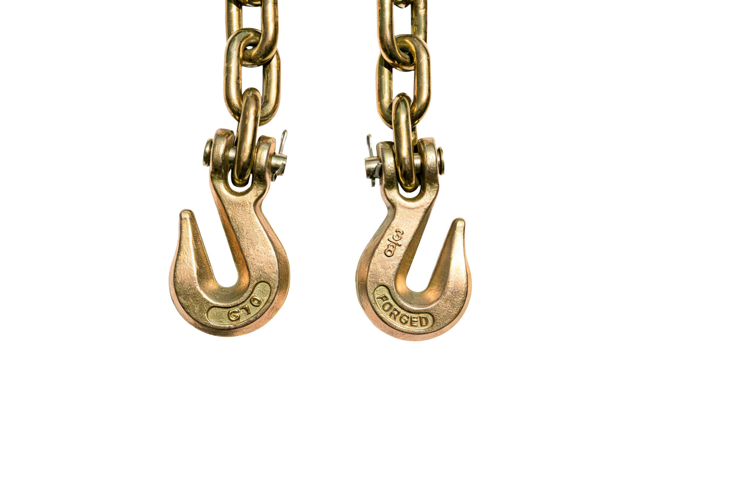 Heavy Duty Tow Chain Bridle with Hooks - 14FT Alloy Steel Recovery Chain - Red or Yellow