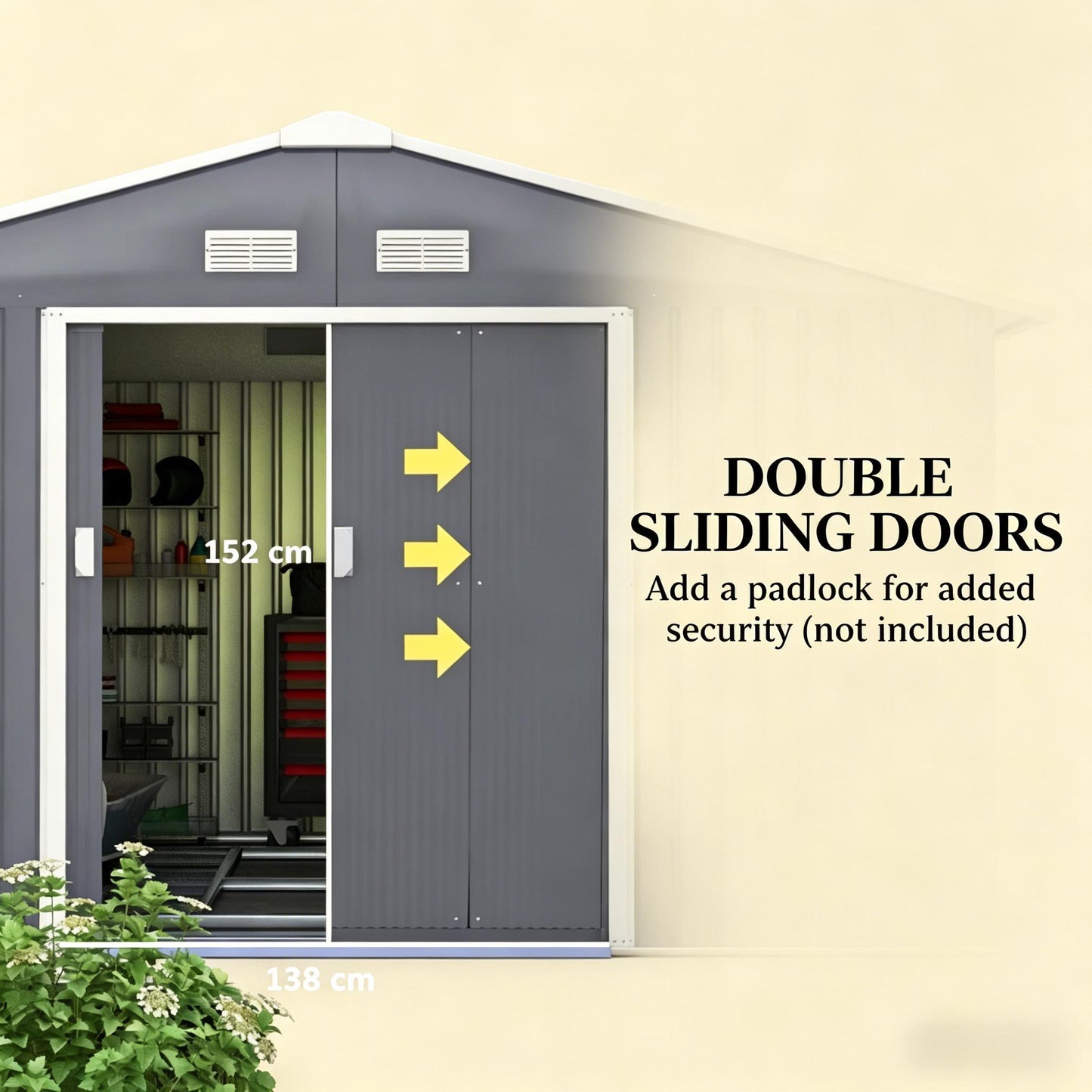 Spacious Garden Storage Shed - Dark Gray Metal Outdoor Shed