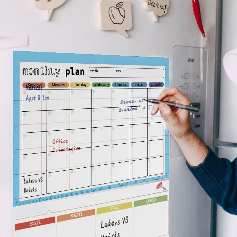 Magnetic Fridge Memo Board - Easy to Erase & Reusable
