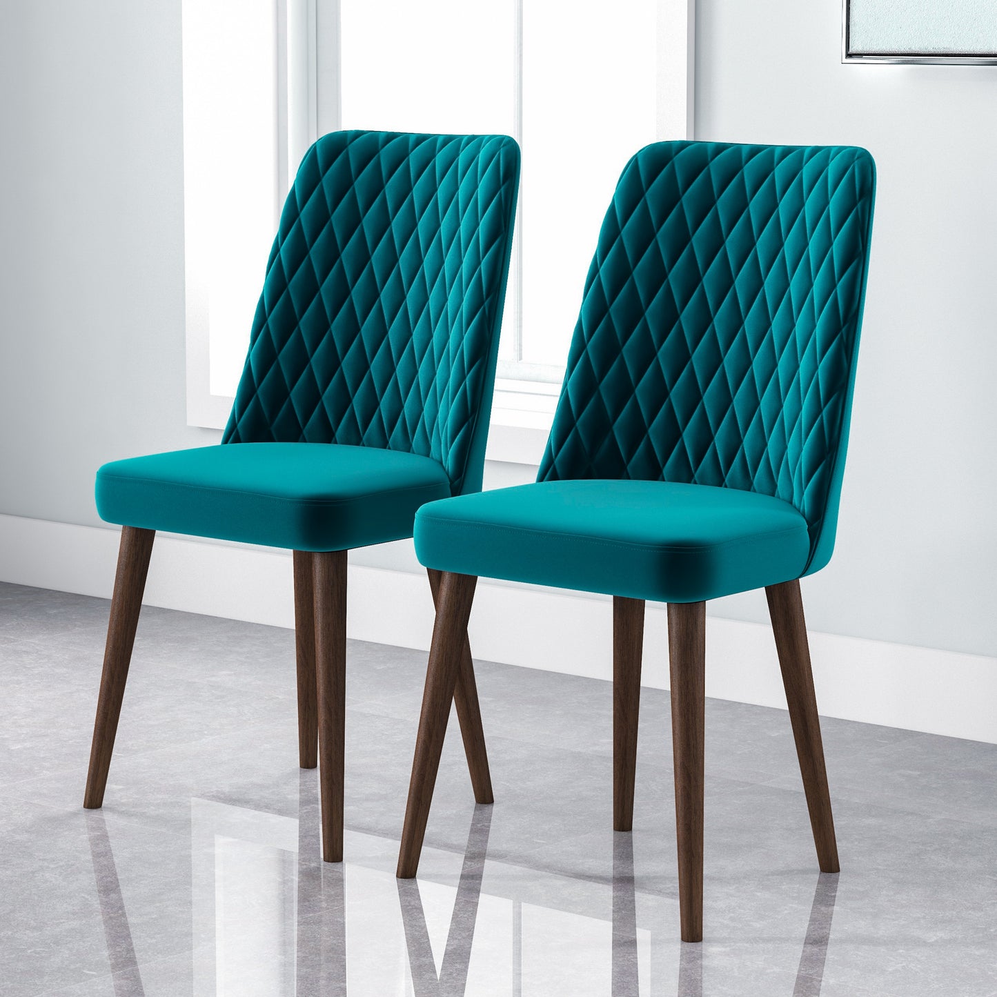 Katie Mid-Century Modern Velvet Dining Chair Set Of 2
