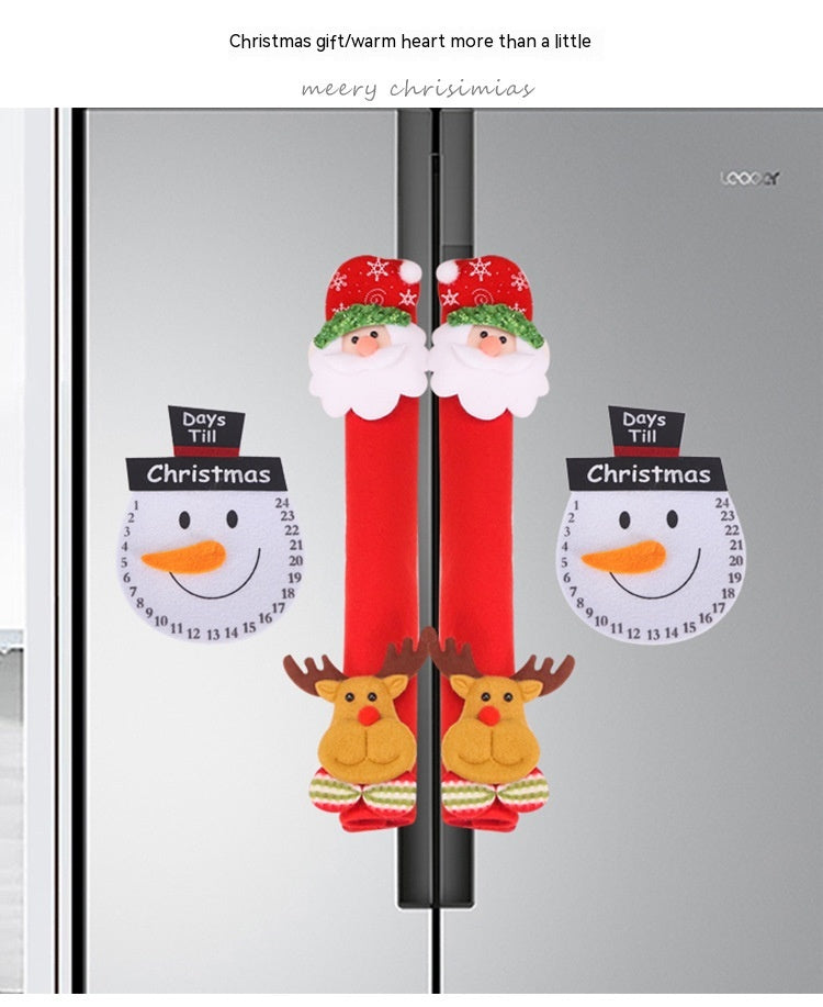 Christmas Refrigerator Handle Cover Set - Holiday Decor for Kitchen