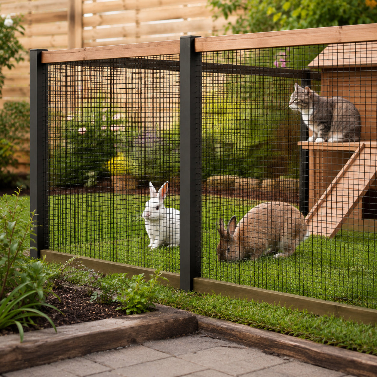Black Metal Mesh Wire Roll - 24in x 100ft Chicken Fencing