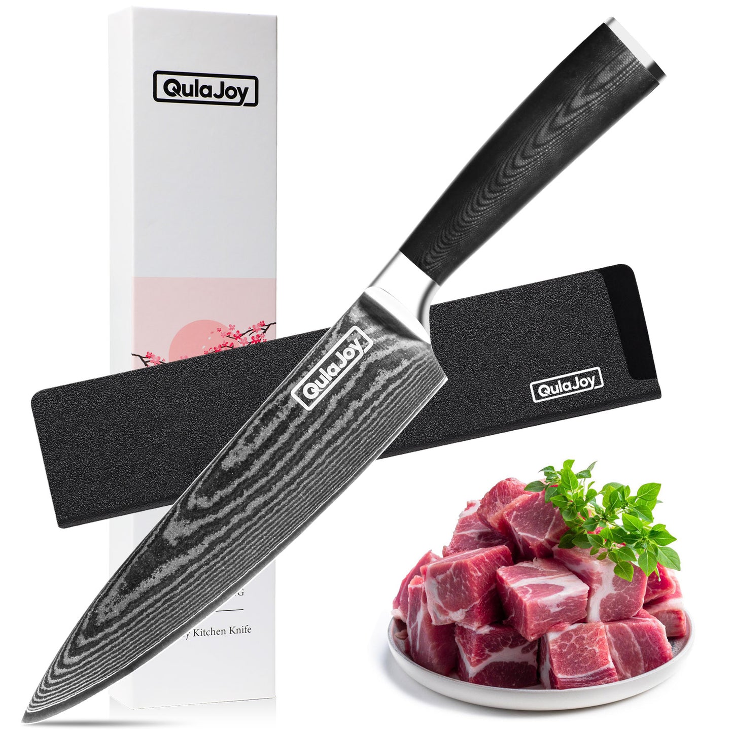 8-Inch Chef Knife - Ultra Sharp Japanese Damascus VG-10 Blade