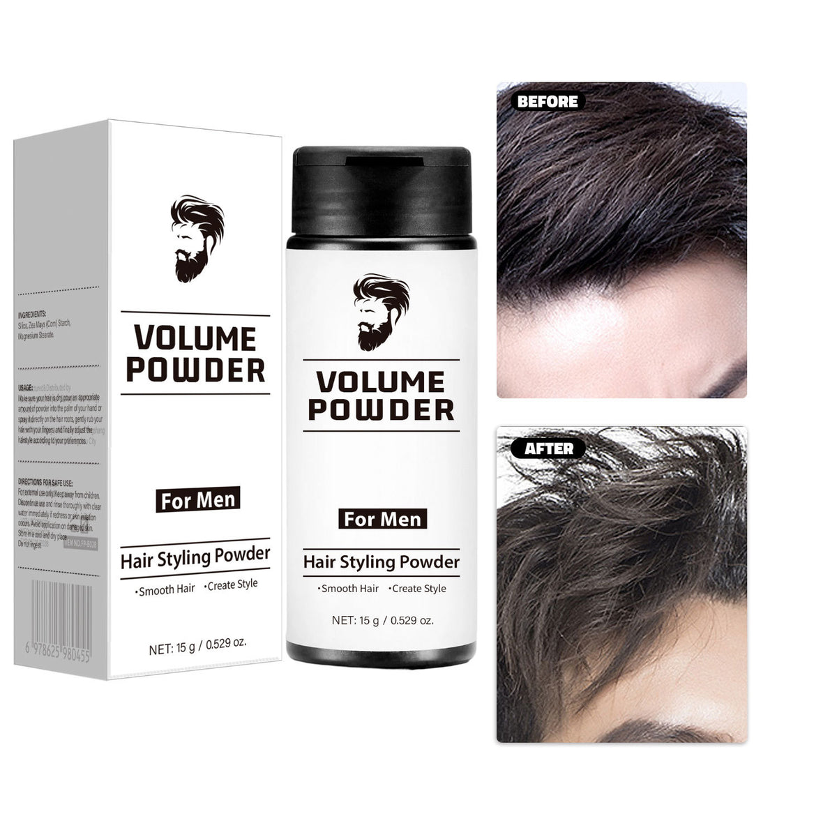 Male Creative Portable Hair Plumper Powder
