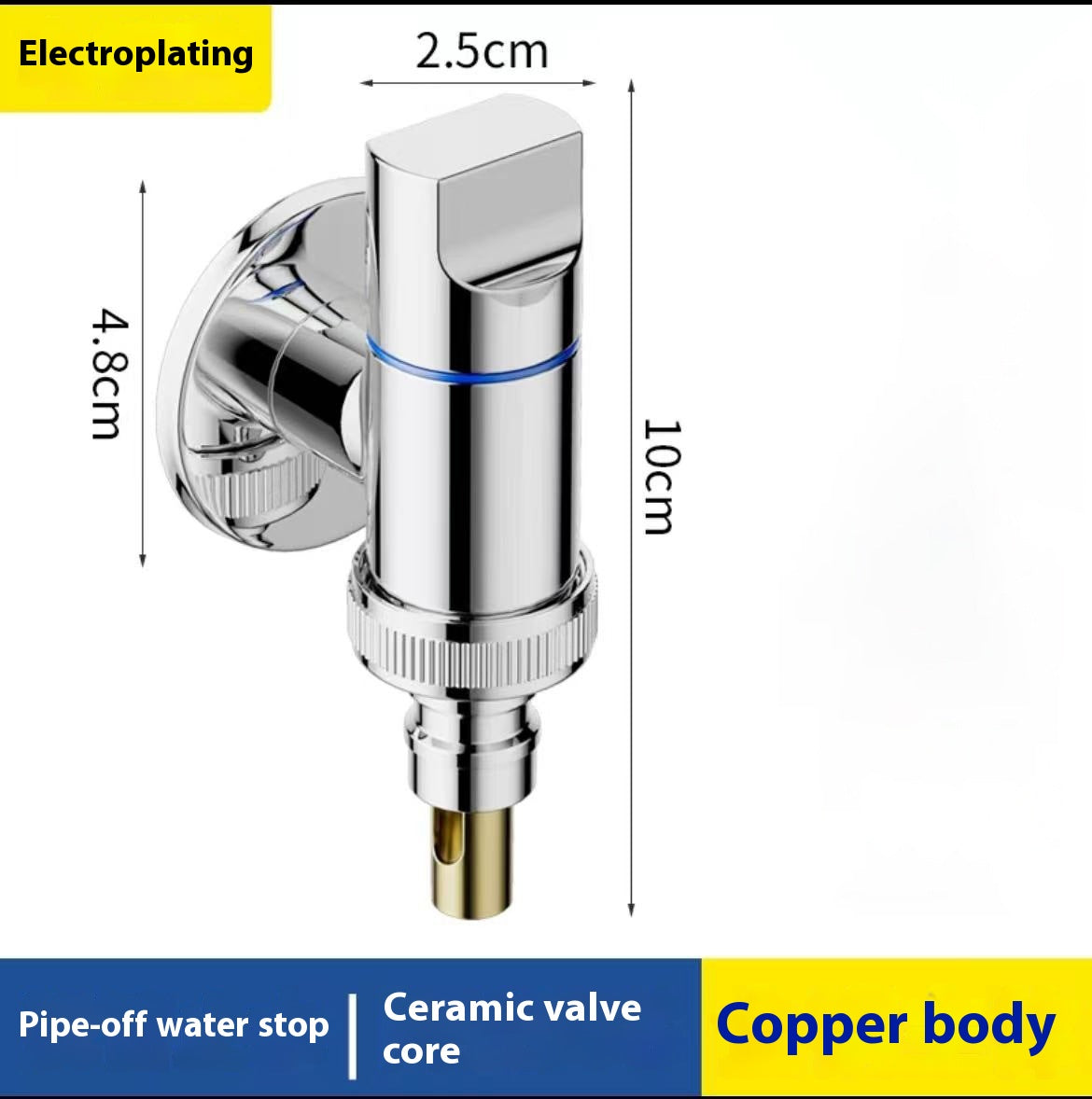 Wall-Mounted Washing Machine Faucet Copper Water Supply Tap