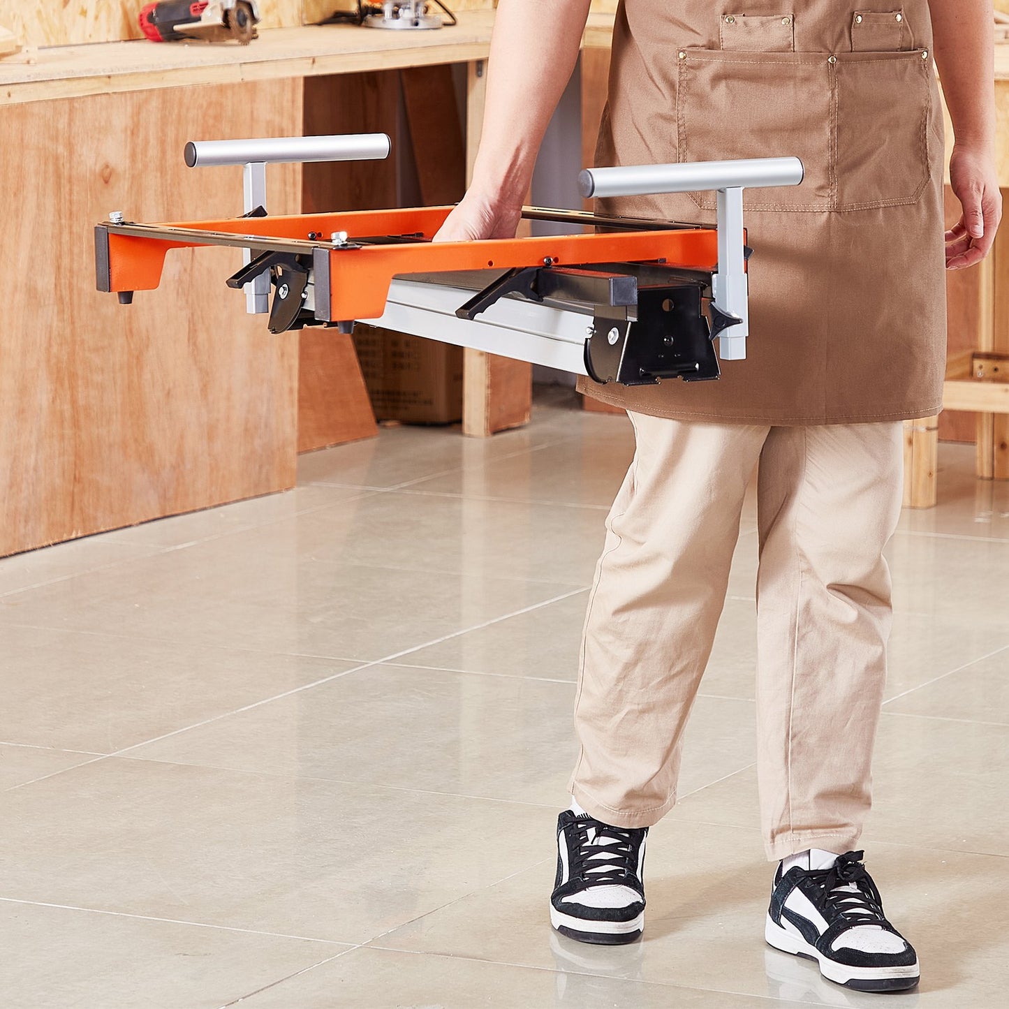 Heavy-Duty Miter Saw Stand - Steel Collapsible Support for Power Tools