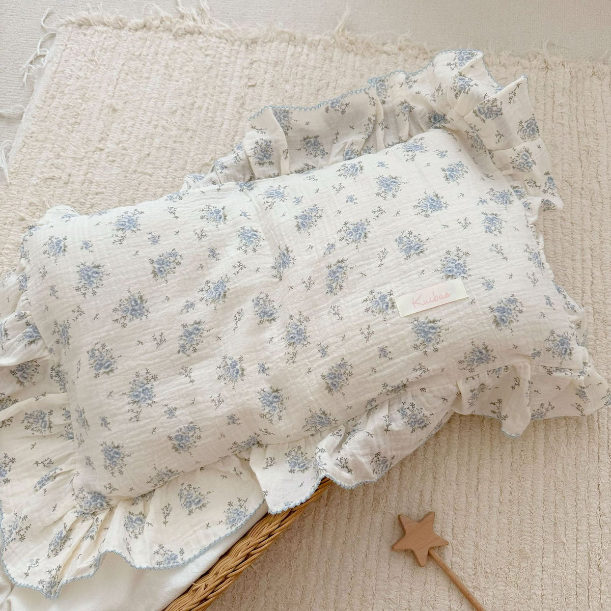 Korean Floral Cotton Gauze Pillowcase - Soft Home Bedding