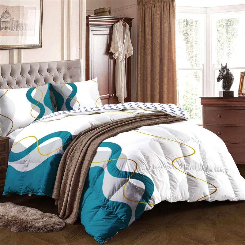 3 Piece Reversible Duvet Cover Set - Heavyweight Microfiber Bedding