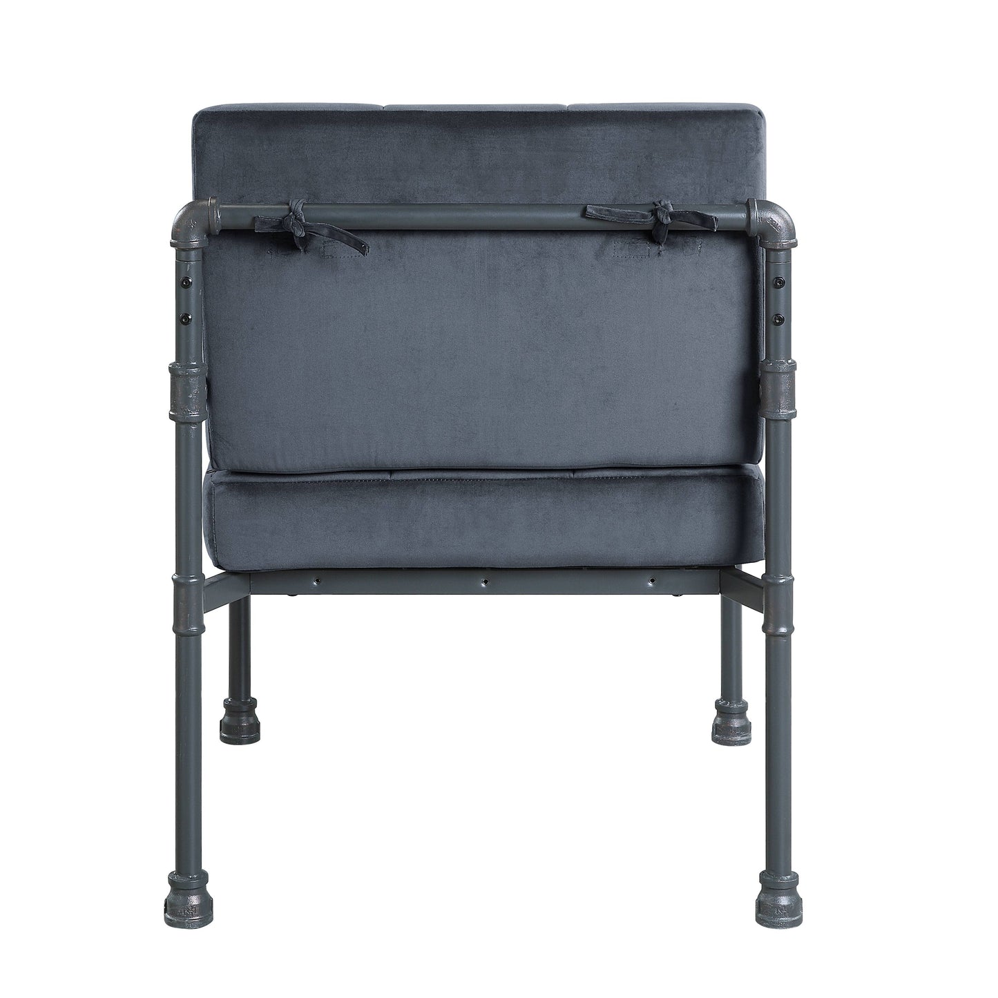 Brantley Gray Velvet Accent Chair with Sandy Gray Finish