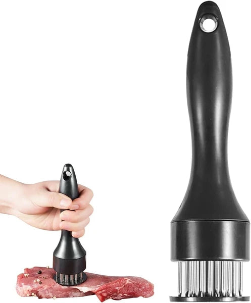 Stainless Steel Meat Tenderizer with Non-Slip Handle - 21 Needles