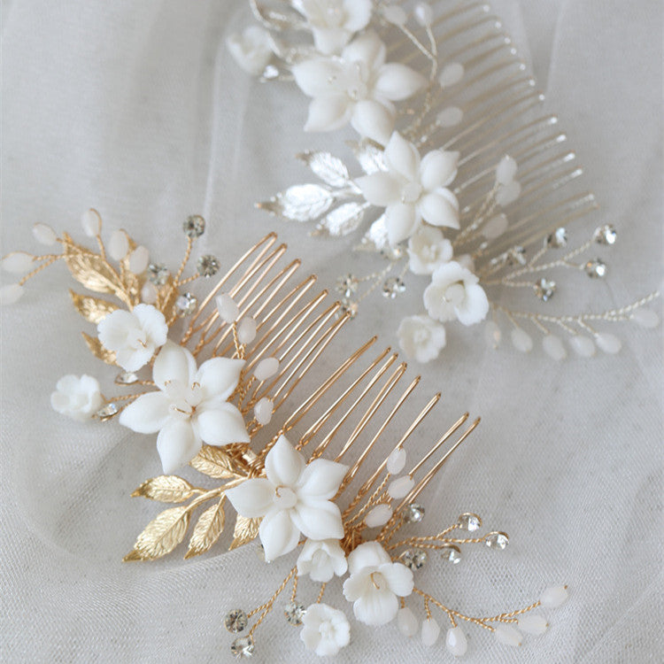 Rhinestone Beaded Hair Comb Bridal Accessory