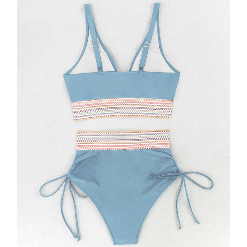 High Waisted Two-Piece Bikini Set with Tummy Control