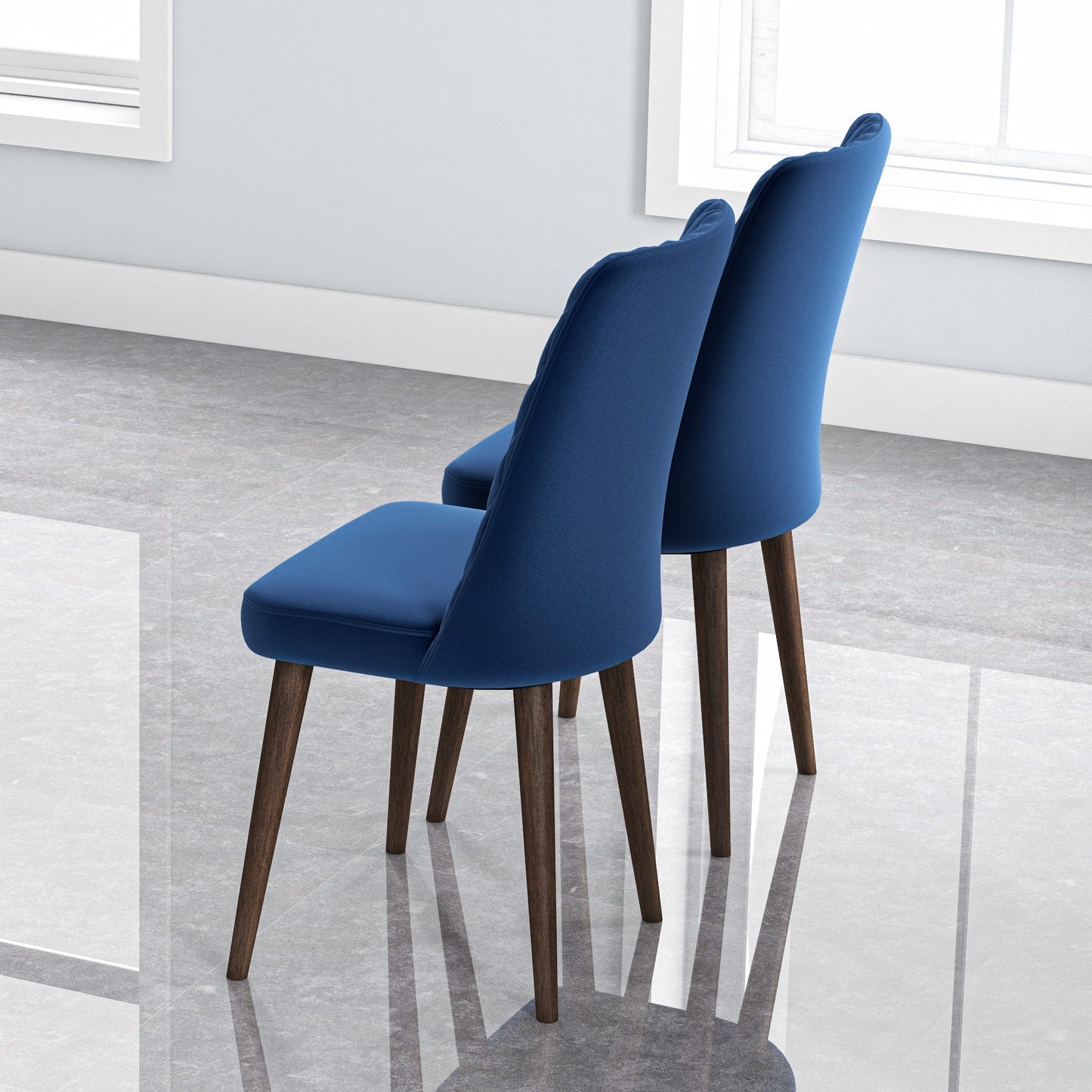 Best Selling Katie Mid-Century Modern Velvet Dining Chair Set Of 2 -