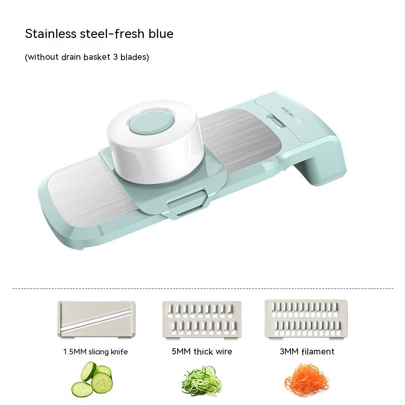 Multi-function Vegetable Chopper with Blades & Basket - Kitchen Grater for Potatoes & More