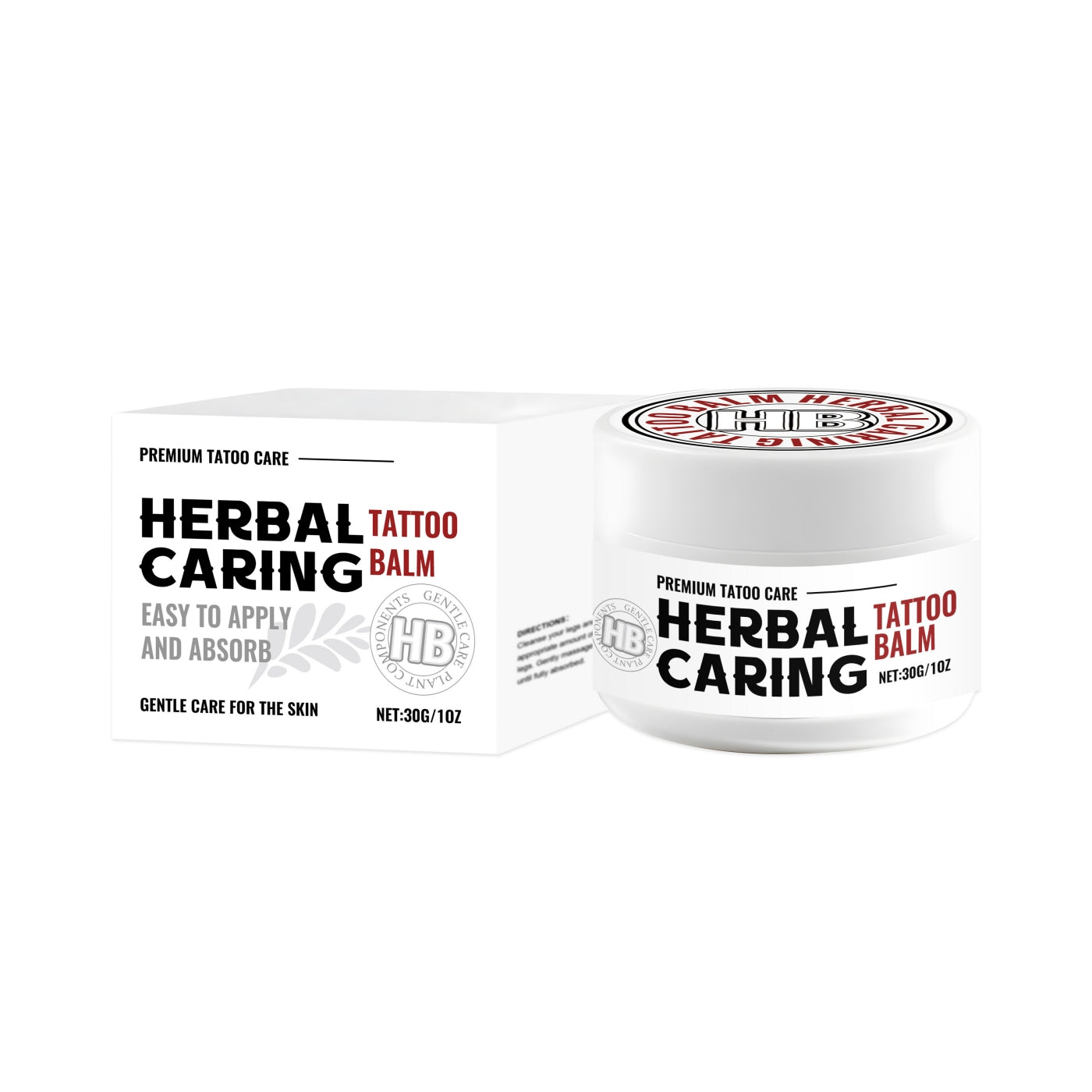 Herbal Tattoo Soothing Cream for Skin Relief - Mint, Aloe & Vitamin E