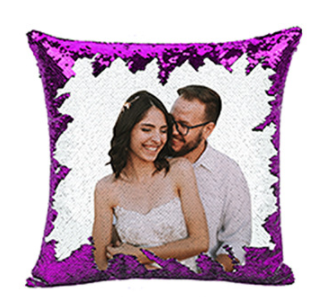 Sequin Custom Gift Pillow - Soft Velvet Cover with Color Options, 40x40cm