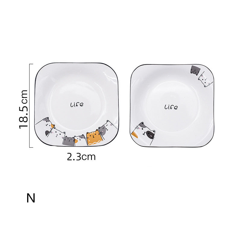 Ceramic Deep Plate Set for Kitchen & Dining - Nordic Style, 8-8.5 Inch