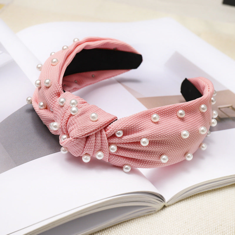 Pearl Knotted Headband - Solid Colors