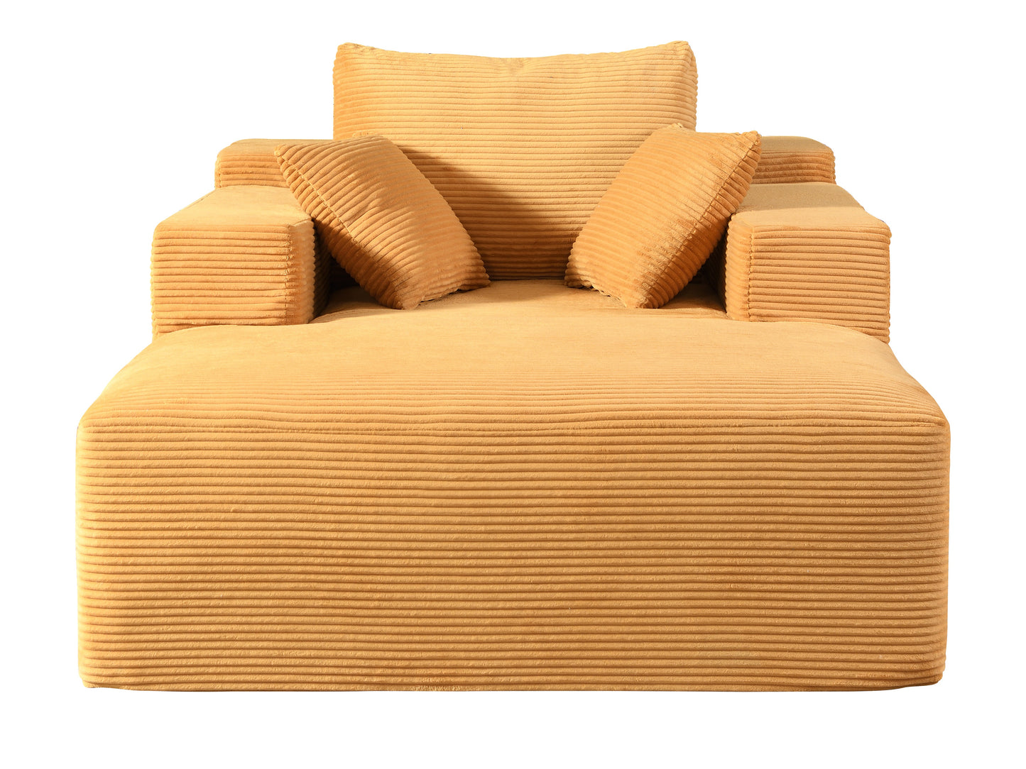 Convertible Chaise Lounge Chair Indoor Oversized Corduroy Couch With